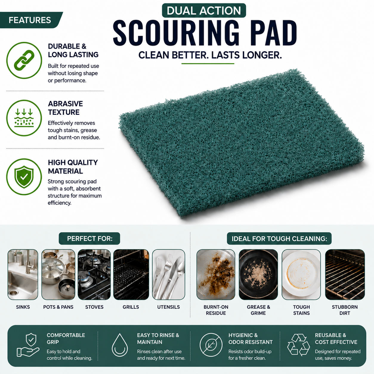 SCOURING PADS (REGULAR) 2 IN 1