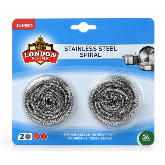 STAINLESS STEEL SPIRAL (JUMBO) BLISTER PACK 2PCS
