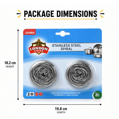 STAINLESS STEEL SPIRAL (JUMBO) BLISTER PACK 2PCS