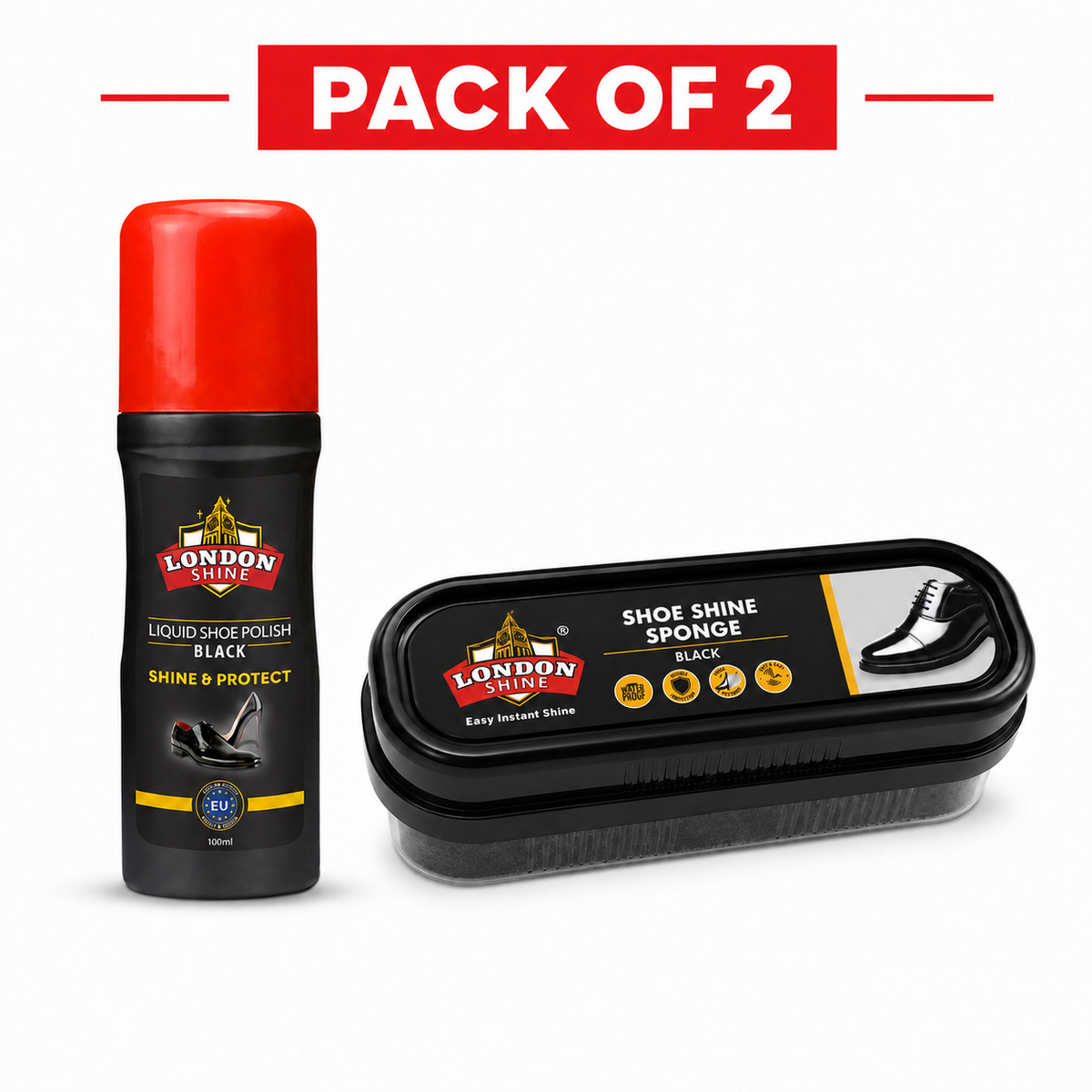 Black Liquid Shoe Polish / Mini Shoe Shine Sponge