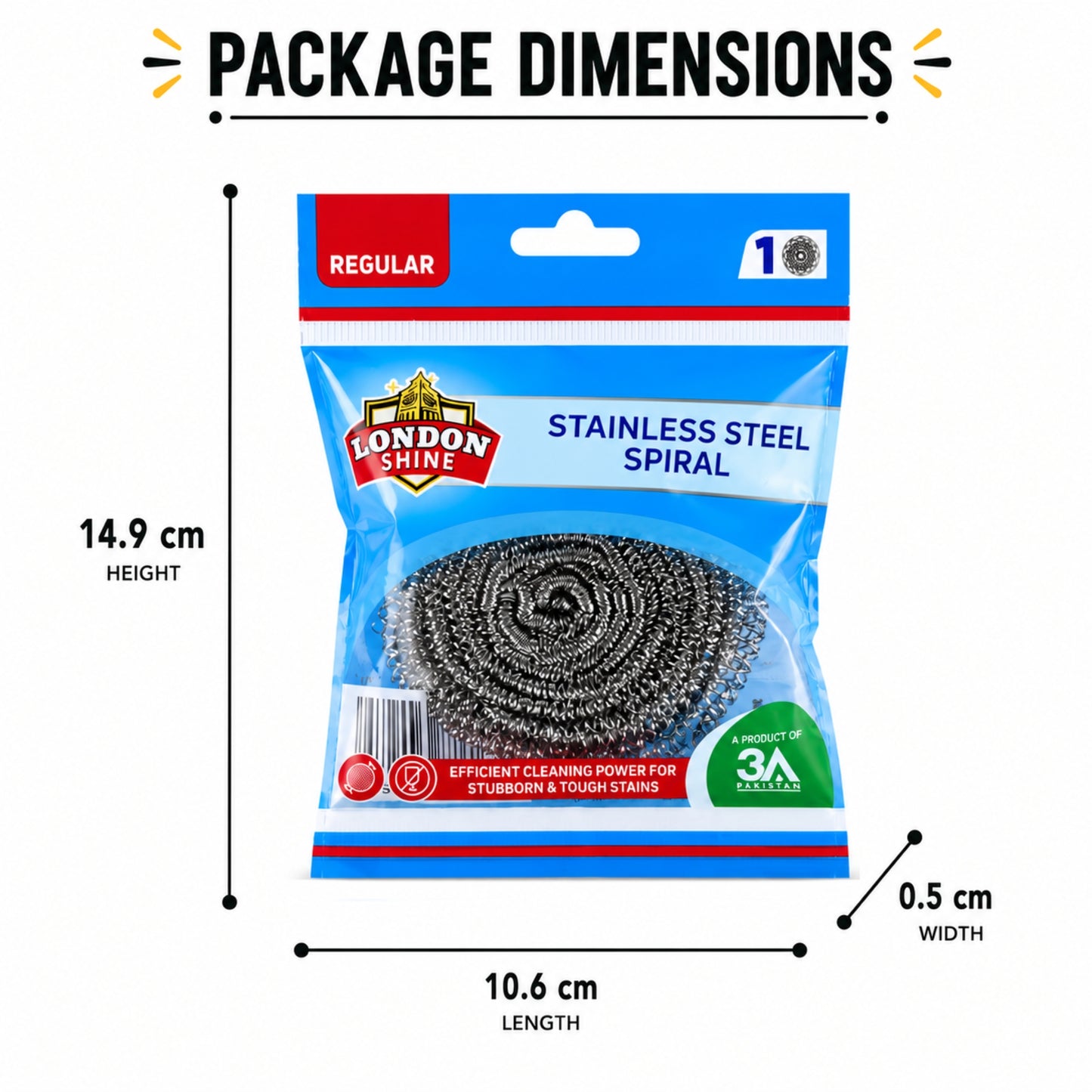 STAINLESS STEEL SPIRAL (REGULAR) 1PC